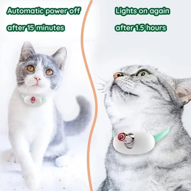 New Smart LED Laser Collar for Cats USB Rechargeable with Adjustable Angle Fun Cat Toy Teasing Laser Pen Collar Pet Teaser Stick
