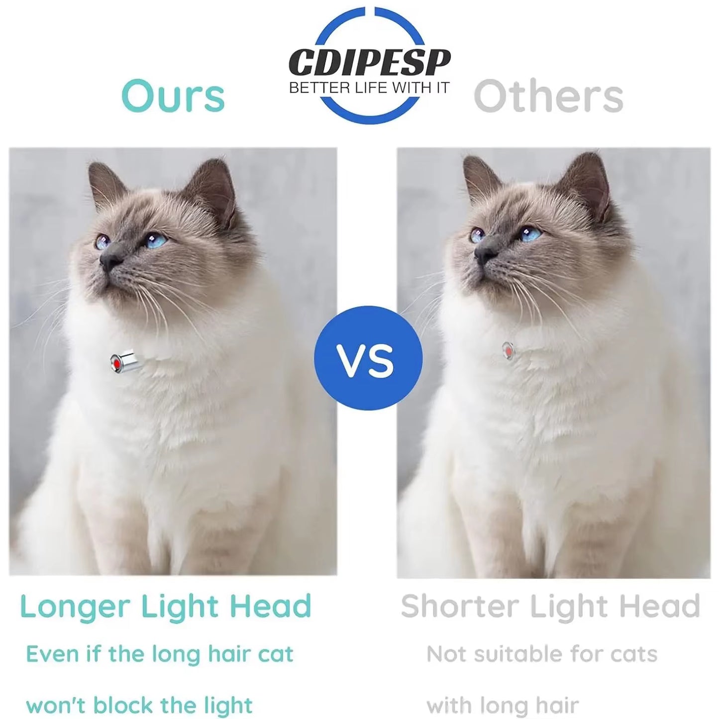 New Smart LED Laser Collar for Cats USB Rechargeable with Adjustable Angle Fun Cat Toy Teasing Laser Pen Collar Pet Teaser Stick
