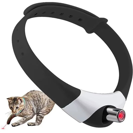 New Smart LED Laser Collar for Cats USB Rechargeable with Adjustable Angle Fun Cat Toy Teasing Laser Pen Collar Pet Teaser Stick