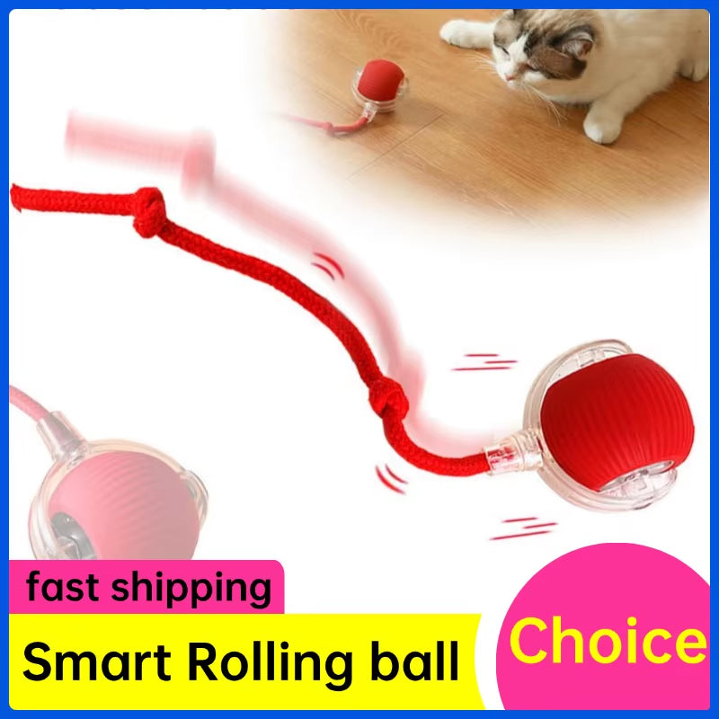 Interactive Cat Rolling Ball Super Drive Cat Rolling Balls with Bird Chirping Motion Activated Sensor Pet Kitten Teaser Game Toy