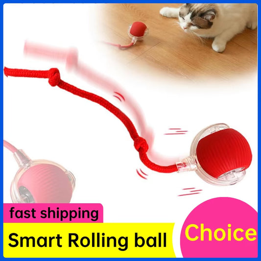 Interactive Cat Rolling Ball Super Drive Cat Rolling Balls with Bird Chirping Motion Activated Sensor Pet Kitten Teaser Game Toy