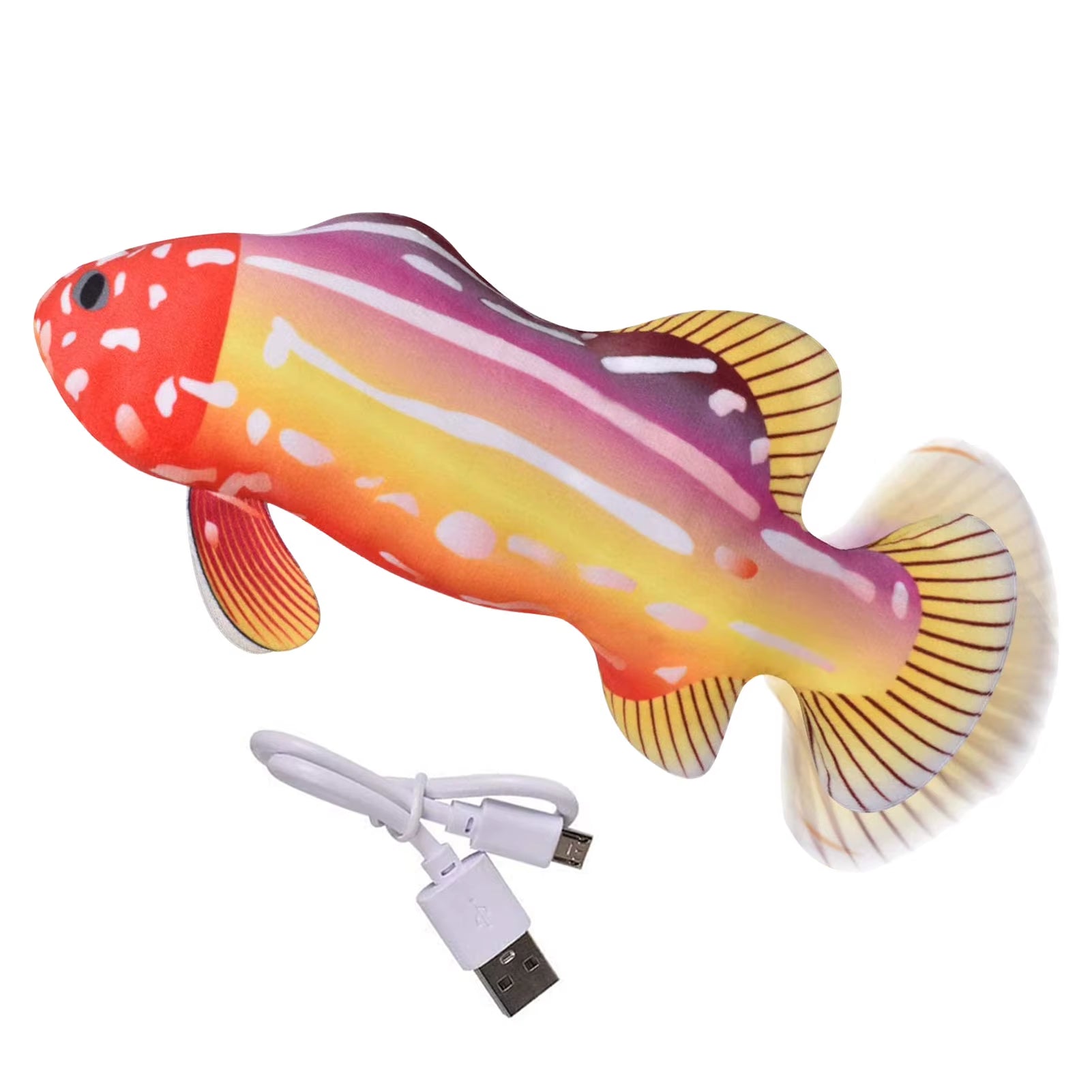 Floppy Fish Cat Toy Moving Fish Toy Pet USB Charger Toy Interactive Electric Floppy Fish Funny Cat Chewing Playing Supplies