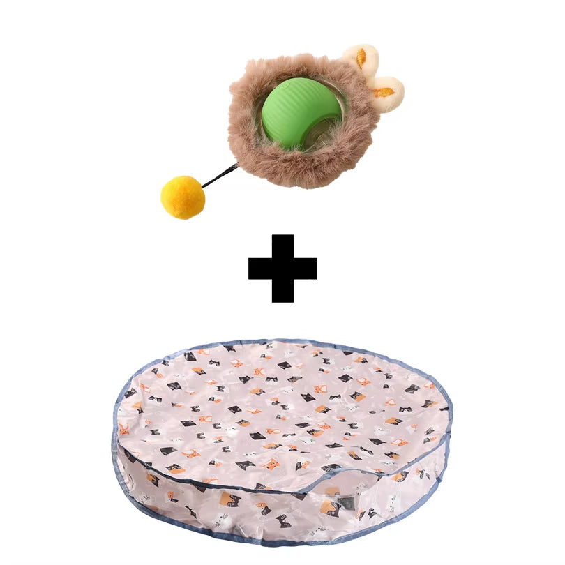 Dropshipping Interactive Cat Toys Ball Fast Rolling in Pouch Kitten Toy Motion Activated Interactive Cat Toy for Indoor