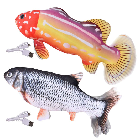 Floppy Fish Cat Toy Moving Fish Toy Pet USB Charger Toy Interactive Electric Floppy Fish Funny Cat Chewing Playing Supplies