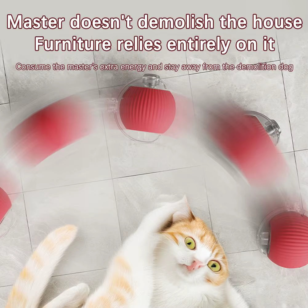 Interactive Cat Rolling Ball Super Drive Cat Rolling Balls with Bird Chirping Motion Activated Sensor Pet Kitten Teaser Game Toy
