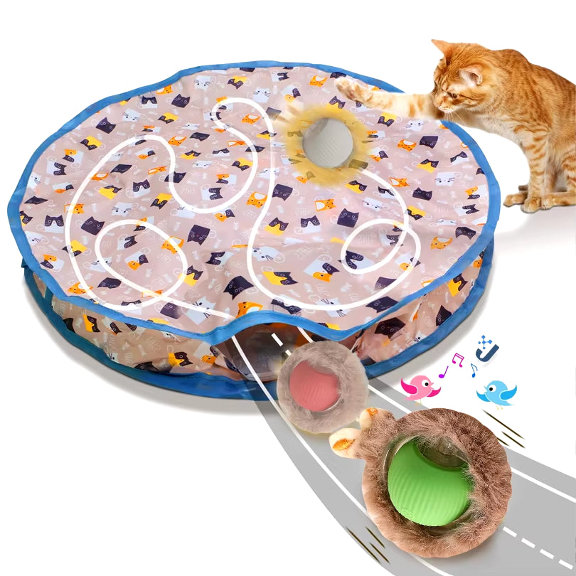Dropshipping Interactive Cat Toys Ball Fast Rolling in Pouch Kitten Toy Motion Activated Interactive Cat Toy for Indoor