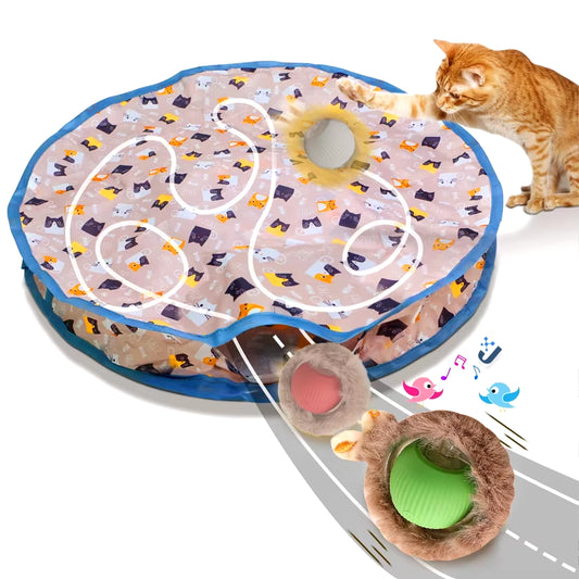 Dropshipping Interactive Cat Toys Ball Fast Rolling in Pouch Kitten Toy Motion Activated Interactive Cat Toy for Indoor