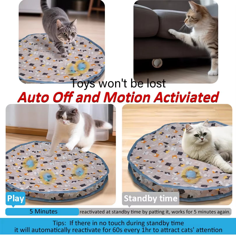 Dropshipping Interactive Cat Toys Ball Fast Rolling in Pouch Kitten Toy Motion Activated Interactive Cat Toy for Indoor