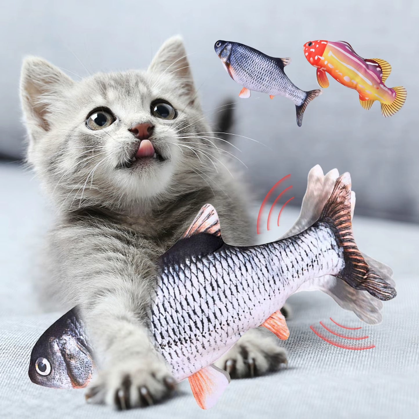 Floppy Fish Cat Toy Moving Fish Toy Pet USB Charger Toy Interactive Electric Floppy Fish Funny Cat Chewing Playing Supplies
