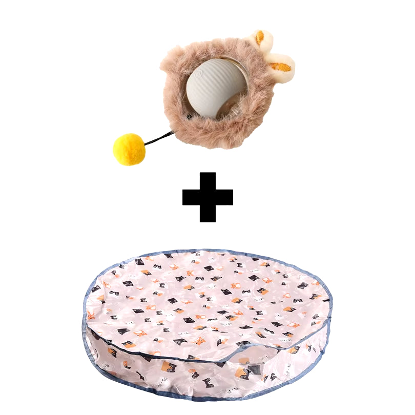 Dropshipping Interactive Cat Toys Ball Fast Rolling in Pouch Kitten Toy Motion Activated Interactive Cat Toy for Indoor