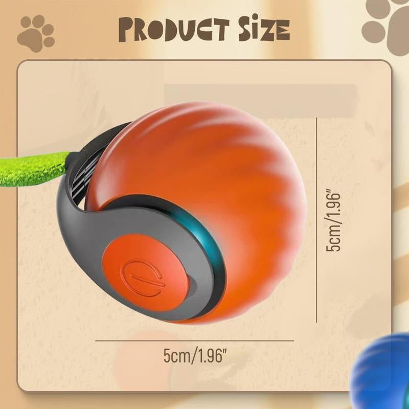 Interactive Cat Toy Ball 2024 - Self Rolling Smart Cat Dog Ball with Feathers for Bored Indoor Adult Cats, Automatic Rolling Feature Kitten