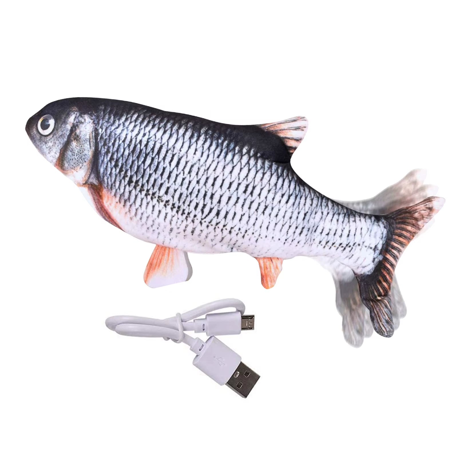 Floppy Fish Cat Toy Moving Fish Toy Pet USB Charger Toy Interactive Electric Floppy Fish Funny Cat Chewing Playing Supplies