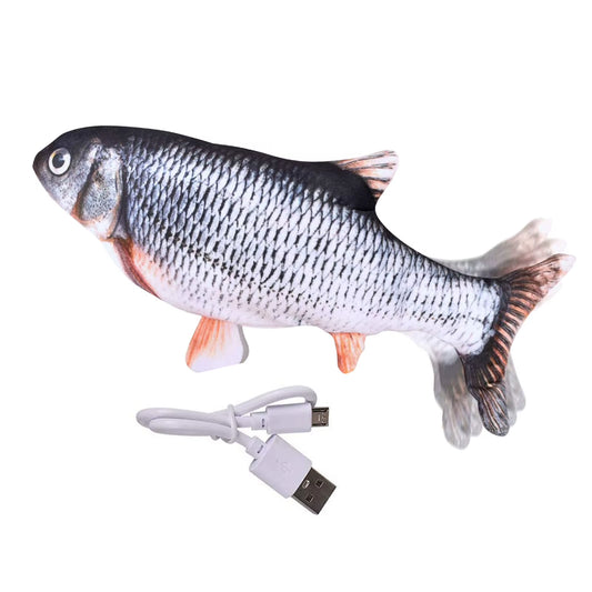 Floppy Fish Cat Toy Moving Fish Toy Pet USB Charger Toy Interactive Electric Floppy Fish Funny Cat Chewing Playing Supplies